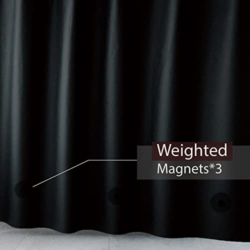 TIKABC Black Shower Curtain Liner view 4