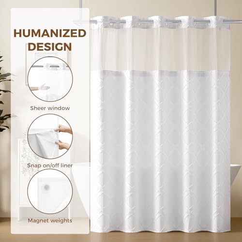 downluxe No Hook Shower Curtain view 3