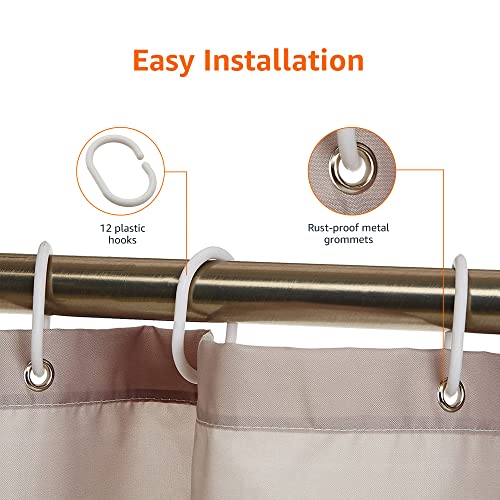 Amazon Basics Bathroom Shower Curtain view 2