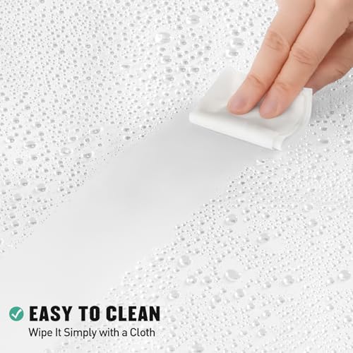 MitoVilla White Peva Shower Curtain view 4