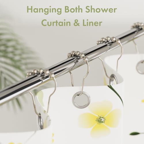 Amazer Shower Curtain Hooks Decorative Rust Proof Stainless Steel Set of 12 Polished Nickel