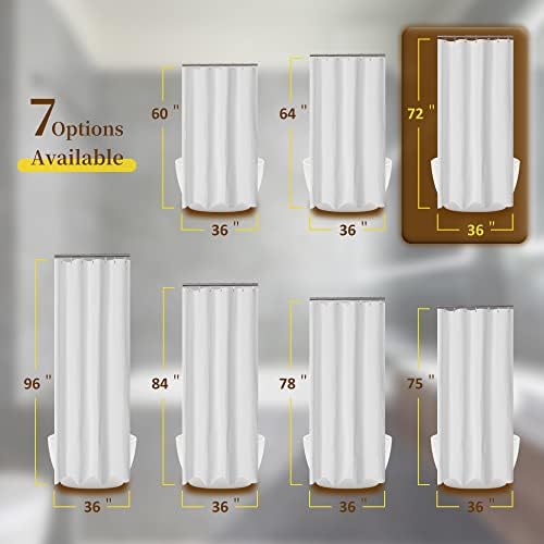 Stall Shower Curtain Fabric 36x72 Waffle Weave Spa Hotel Collection Heavy Duty Water Repellent White Pique Pattern 230 GSM