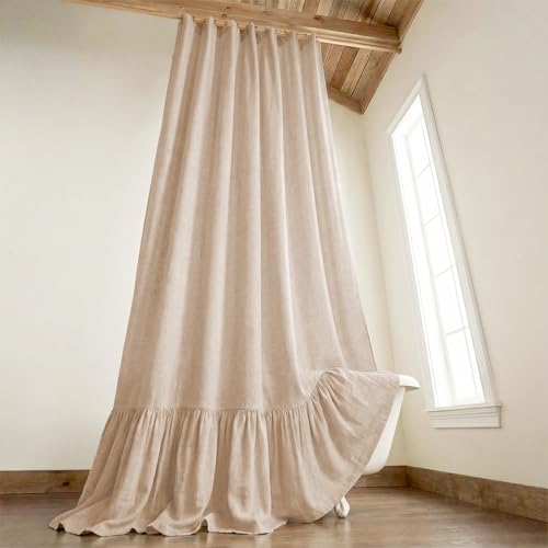 XOGUIBO Farmhouse Shower Curtain Ruffle