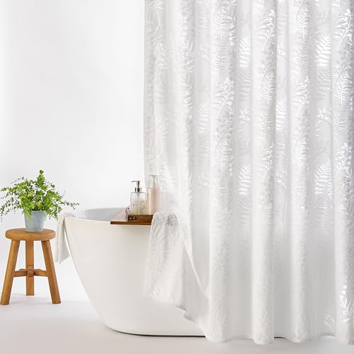 Lameirose White Shower Curtain Lace