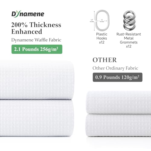 Dynamene White Fabric Shower Curtain， view 4