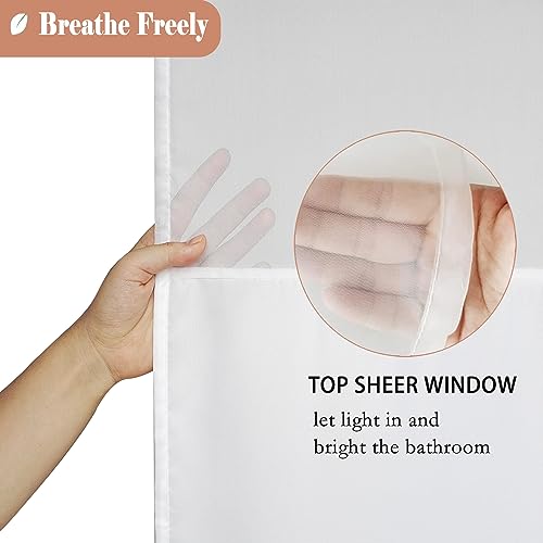 UFRIDAY Fabric White Shower Curtain view 2