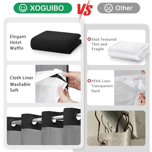 No Hook Shower Curtain with view 5