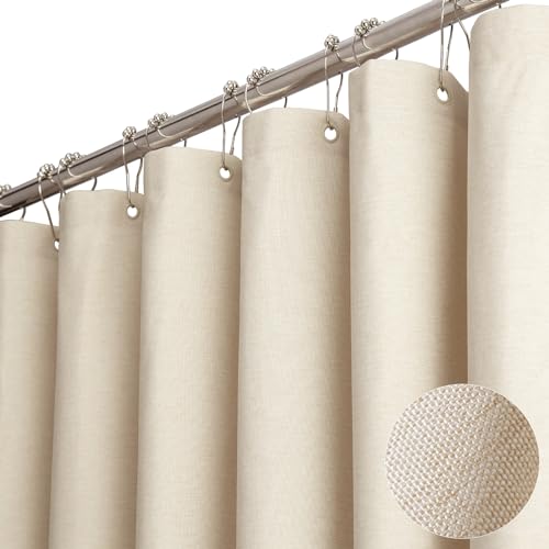 BTTN Fabric Shower Curtain Linen Textured
