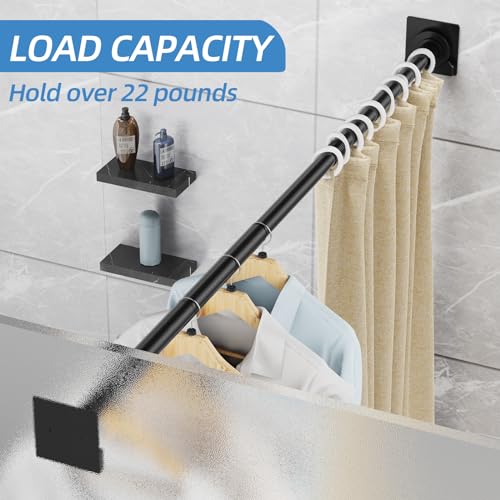CorkLatta Matte Black Shower Curtain view 3