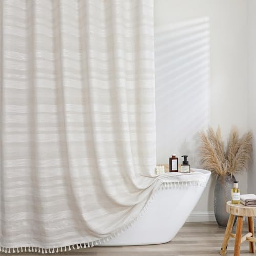 OVZME Extra Long Linen Shower