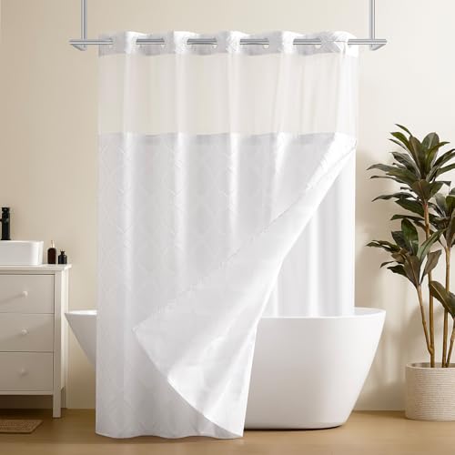 downluxe No Hook Shower Curtain