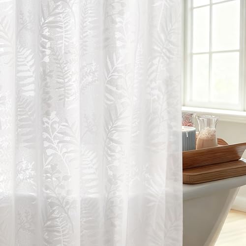 Lameirose White Shower Curtain Lace view 3