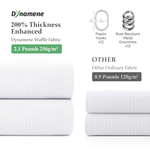 Dynamene White Fabric Shower Curtain， view 4
