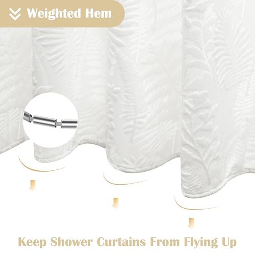 Lameirose White Shower Curtain Lace view 5