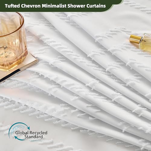 Siiluminisoy White Shower Curtain Fabric view 2