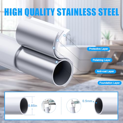 TEECK Shower Curtain Rod 32-80 view 4