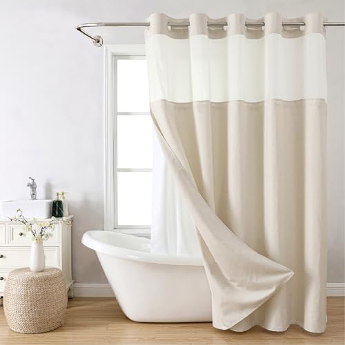 No Hooks Polyester Textured Shower