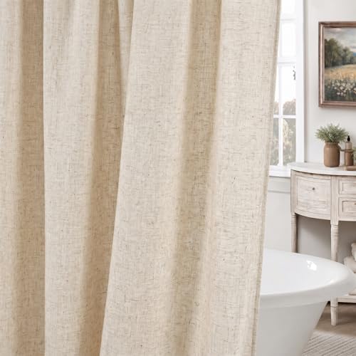 Seasonwood Linen Shower Curtain Fabric view 5