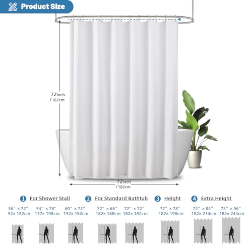 THAIGEE Water-Repellent Fabric Shower Curtain view 3