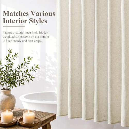 Jowels Natural Linen Fabric Shower view 4