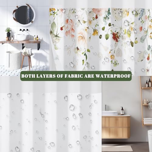 NAEMBCU No Hook Shower Curtain view 4