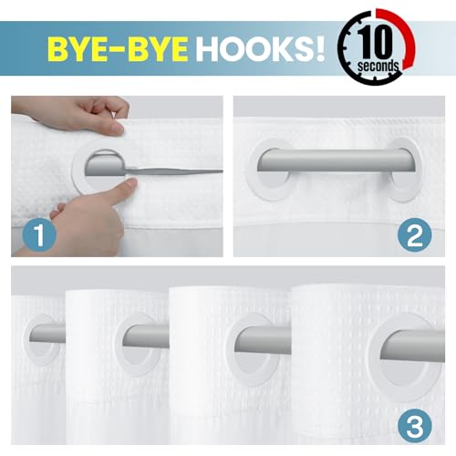SORTTO No Hook Shower Curtain view 2