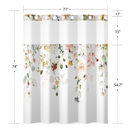 NAEMBCU No Hook Shower Curtain view 3