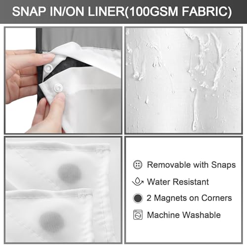 No Hook Shower Curtain with view 4