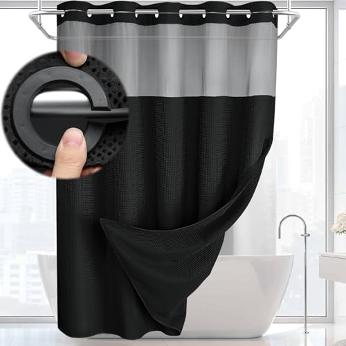No Hook Shower Curtain with
