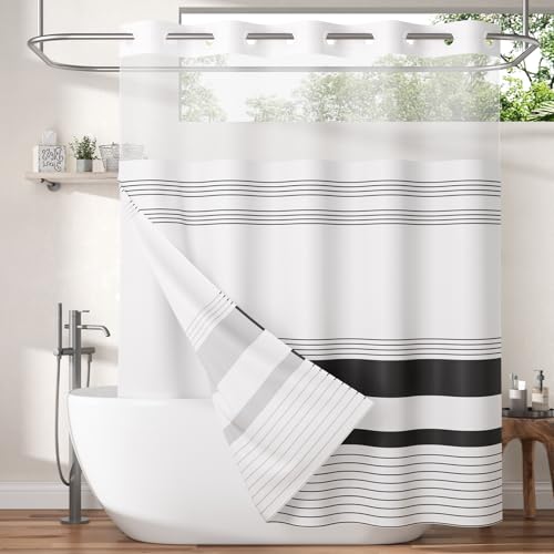AmazerBath No Hook Shower Curtain view 2