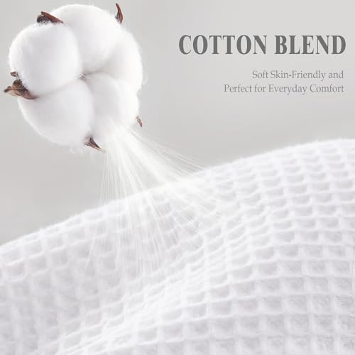 Waffle Weave Shower Curtain White view 3