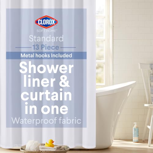 Clorox 2-in-1 Bathroom Shower Curtain
