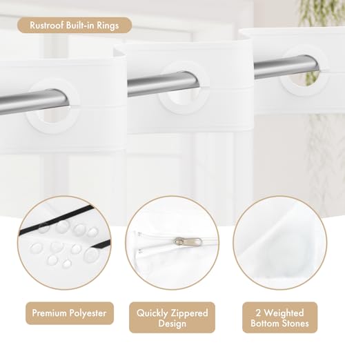 AmazerBath No Hook Shower Curtain view 4