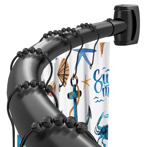 Black Curved Shower Curtain Rod