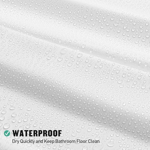 MitoVilla White Peva Shower Curtain view 5