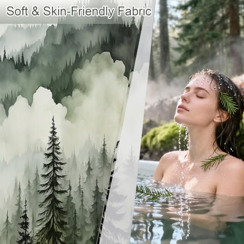 Dark Green Pine Forest Shower view 3
