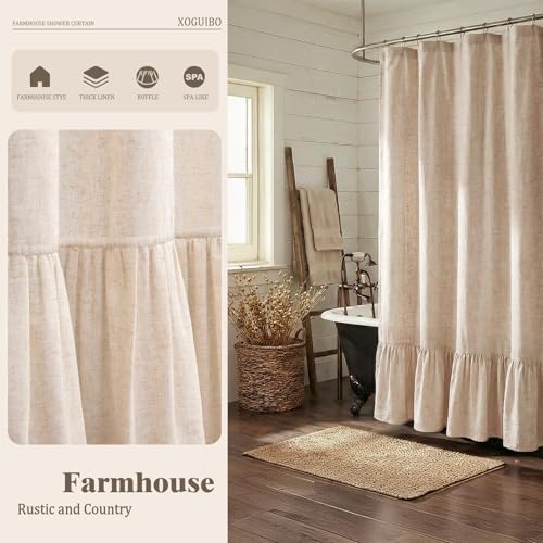 XOGUIBO Farmhouse Shower Curtain with view 5