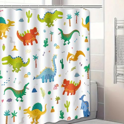 DDS-DUDES Dinosaur Bathroom Shower Curtain view 4