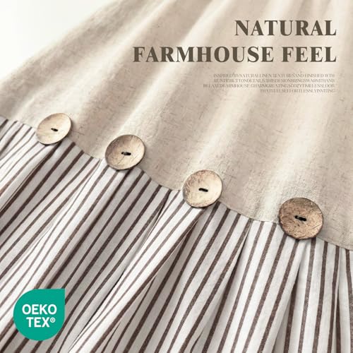 Farmhouse Shower Curtain Linen Beige view 2