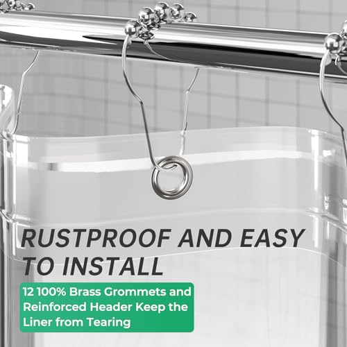 AmazerBath Stall Shower Curtain Liner view 5