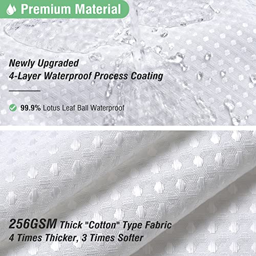 Dynamene White Fabric Shower Curtain， view 3