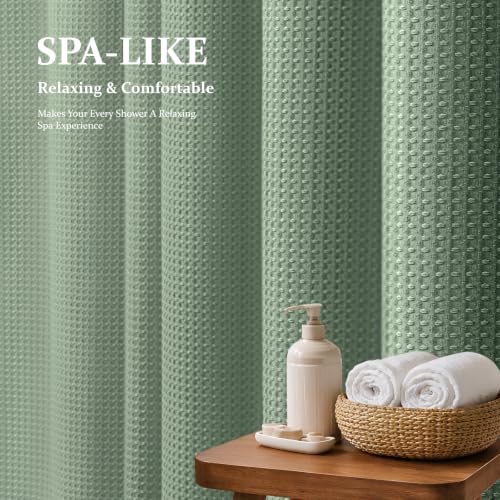 Dynamene Sage Green Shower Curtain view 2