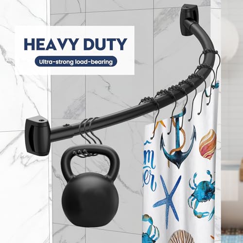 Black Curved Shower Curtain Rod view 4