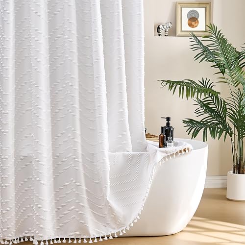Siiluminisoy White Shower Curtain Fabric