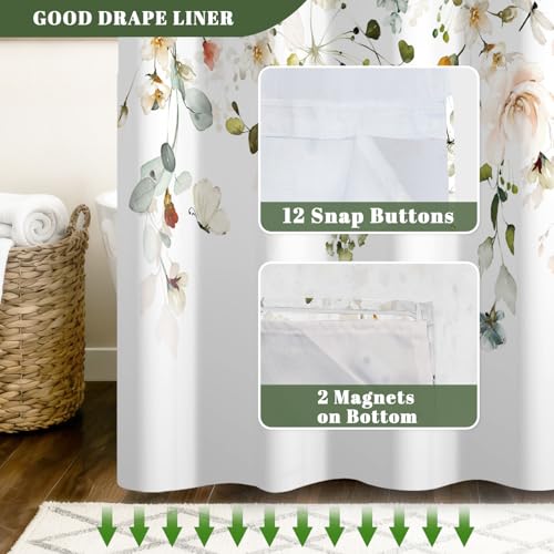 NAEMBCU No Hook Shower Curtain view 5