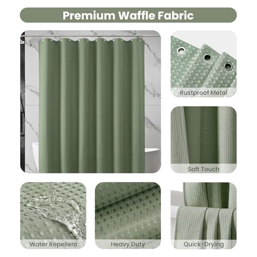 Inhousolu Sage Green Waffle Weave view 3