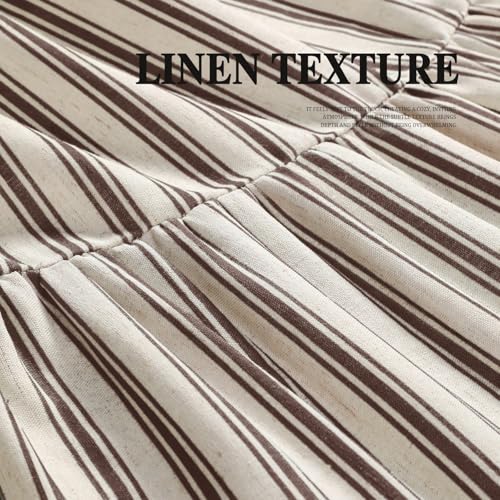 Farmhouse Shower Curtain Ruffle Linen view 3