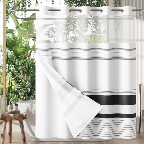 AmazerBath No Hook Shower Curtain
