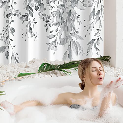 Gibelle Grey Eucalyptus Shower Curtain view 2