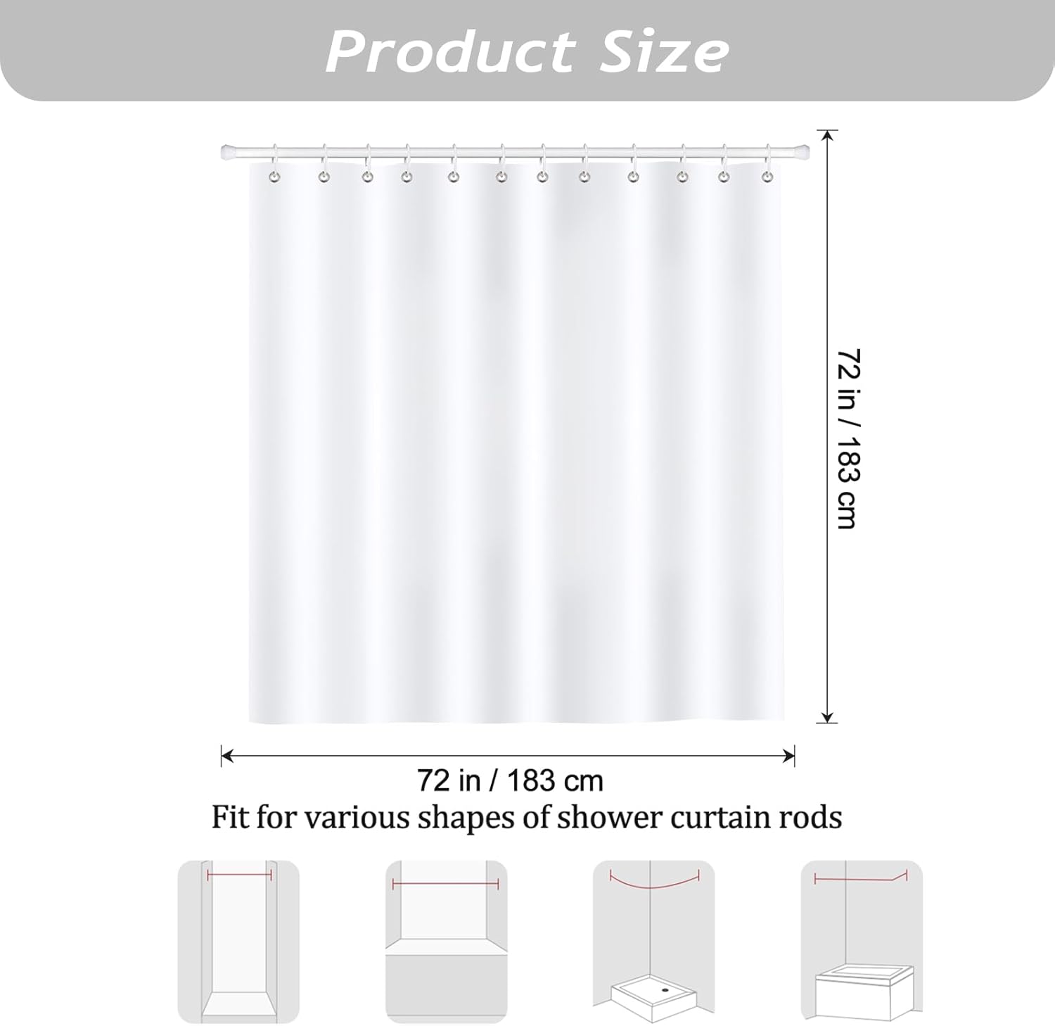 Bonhause Kids Dinosaur Shower Curtain, Cute Dino Jurassic 72x72 Waterproof